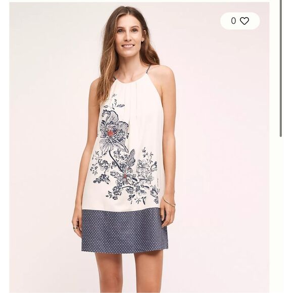 Anthropologie Floreat Sava Silk Halter Dress with pockets Sz 14 - Picture 1 of 12